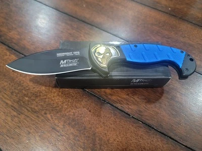 CUCHILLO ASISTIDO POR RESORTE 8.5" MEDIANOCHE OPS M tech BALLISTIC AZUL COBALTO/NEGRO Foto 1 de 4