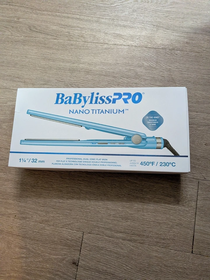 BABYLISS PRO BABYLISSPRO NANO TITANIUM 1-1/4" DUAL IONIC FLAT IRON - BLUE - Image 1 of 1