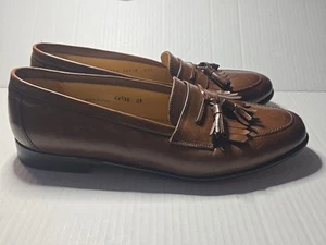 MEZLAN Brown Leather Santander Kiltie Tassel Loafers Size 11.5 - Picture 1 of 14