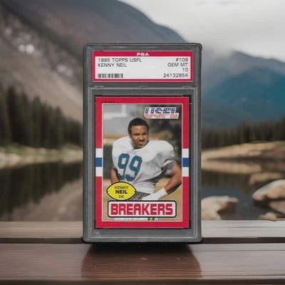 1985 TOPPS USFL Kenny Neil PSA 10 Extremely Rare Population 10 , New Case - Image 1 of 3