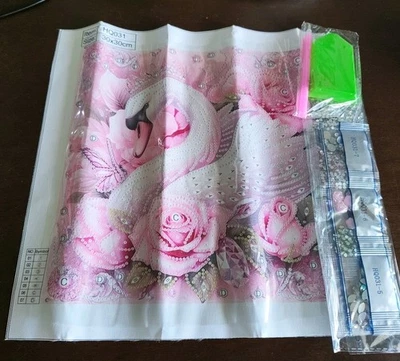 Diamond Painting 5D DIY PARTIAL 30x30cm 🐝 FLAMINGO 46 🐝 Free Post - Imagem 1 de 2