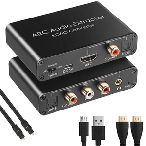192KHz DAC Converter, Digital to Analogue L/R RCA Adapter, HDMI ARC Audio - Bild 1 von 7