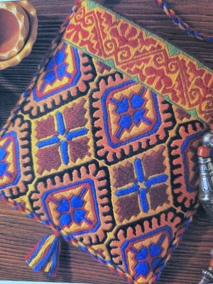 Mexican Aztec Bag Cushion Free Style Embroidery Pattern Transfer  - image 1 of 3
