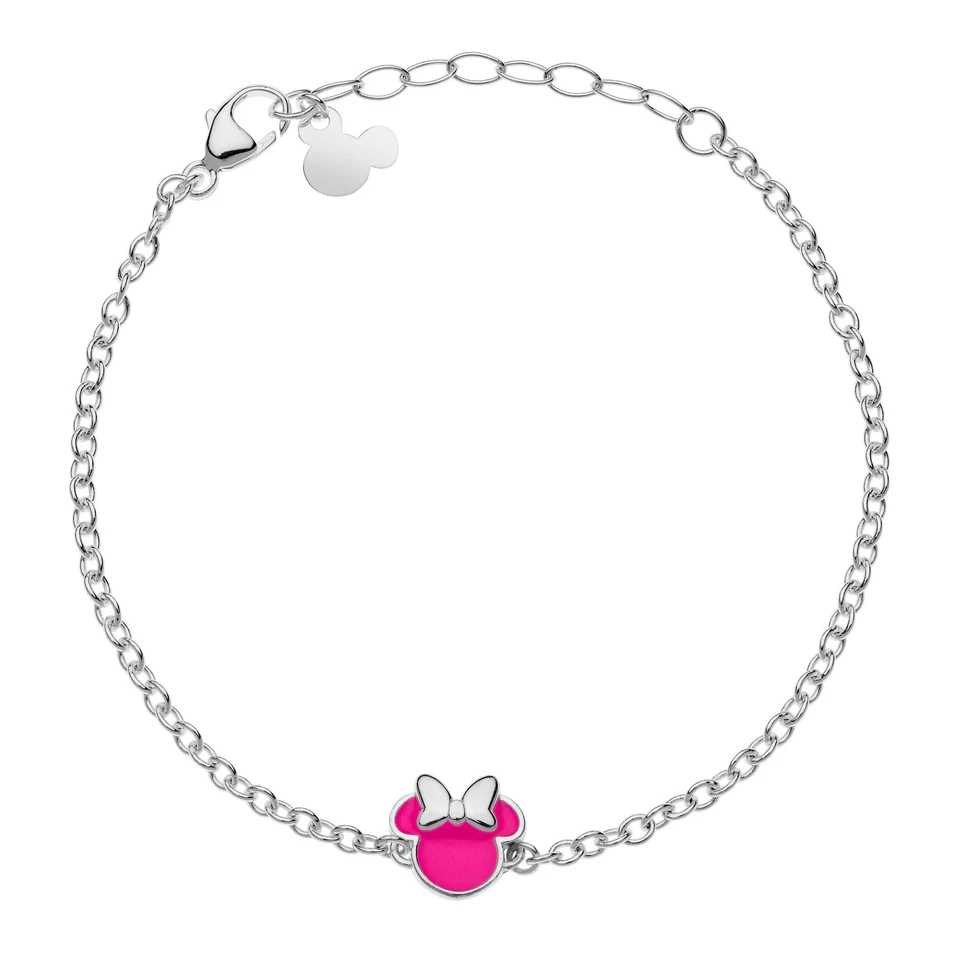 Disney Minnie Bracciale Bambina Donna Argento Con Smalto Vari colori 18CM - Immagine 1 di 4