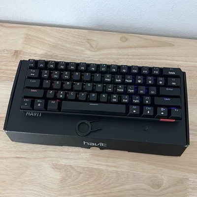 HAVIT KB255GCM Wireless Gaming Mechanical Keyboard 61 keys No Cord Tested - Image 1 of 4