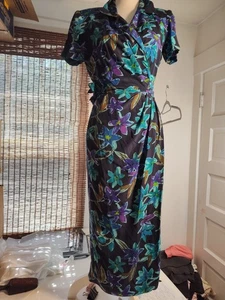 Vestido envolvente para mujer Maggy London 100 % seda talla 6 - Imagen 1 de 4