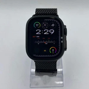 Unlocked Apple Watch Ultra 2 49MM Black Titanium Titanium Milanese Loop A2986 - Picture 1 of 12