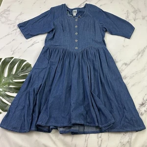 Jacque Koko Damen Vintage 90er Denim Midikleid Übergröße 20 blau Taschen - Bild 1 von 12