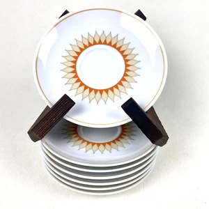 Noritake MESA Saucers SET/7 Japan Casual China Sunburst 6370 VTG Midcentury - Picture 1 of 12