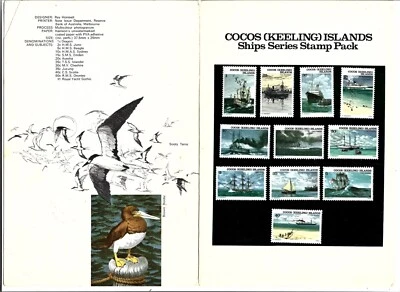 Paquete de estampillas Cocos (keeling) Islands Ship Series 1976, MNH Foto 1 de 2