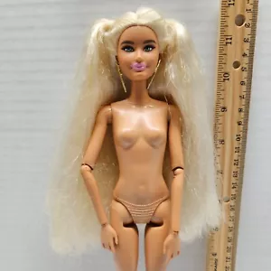 Barbie EXTRA #8 Articulated Doll - Blonde Ponytails Hair Varsity - Nude GYJ77 - Picture 1 of 7