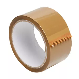 Brown Parcel Tape - Long Length Strong Adhesive Warning Breakable Packing Tape - Picture 1 of 9