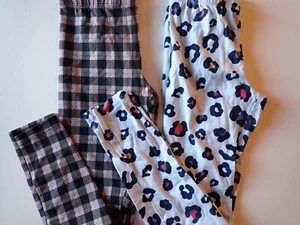 Girls Leggings Size 10/12 Arizona Medium So Large Plaid and Blue Animal Print - Picture 1 of 15