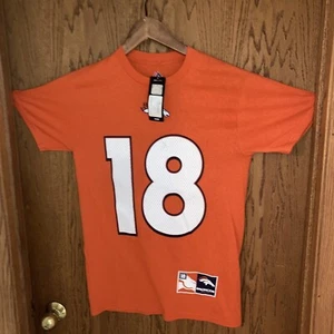 Denver Broncos #18 HOF Peyton Manning Majestic NFL Football Jersey T-Shirt, S - Picture 1 of 9
