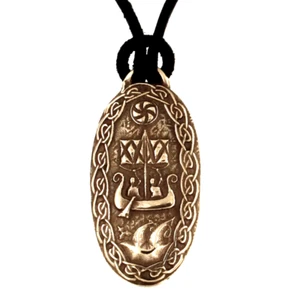 Traveller's Charm Anhänger - schwedischer Lillbjärs Bilderstein - in Bronze - 4cm - Bild 1 von 5