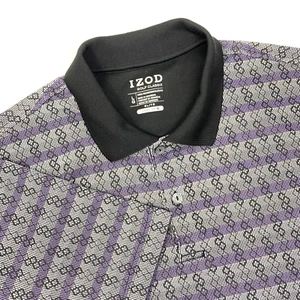 Polo IZOD Golf Classic Elite Cool - FX Grande Negro Gris Púrpura Patrón - Imagen 1 de 4