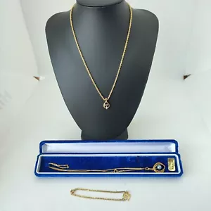 EB38 Nina Ricci necklace, Pierre Cardin bracelet, pearl necklace, set of 3.gold - Picture 1 of 11