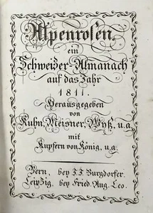 1811 Robinsonade, Almanac, Alpenrosen, Kuhn, Meisner, Wyss, 6 plates, 2 music no - Bild 1 von 10