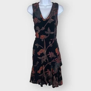ECI Velvet Burnout Dress | 6 | Floral Asymmetric Hem | Fairy Grunge Whimsigoth - Picture 1 of 11