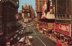 TARJETA POSTAL VINTAGE TIMES SQUARE CIUDAD DE NUEVA YORK NYC 1956 092423 S - Imagen 1 de 2