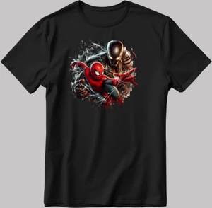 Spiderman Marvel Avengers Short Sleeve White-Black Men's / Women's N515 - Picture 1 of 5