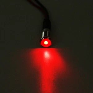 Metal 12V 8mm LED Dash Pilot Panel Indicator Warning Light Lamp Car Boat Marine - Picture 1 of 7