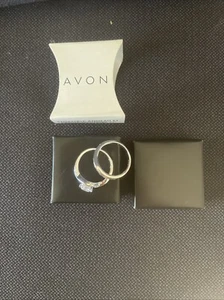 Avon CZ Solitaire RING & Band Set New Size 8 (J16) - Picture 1 of 10