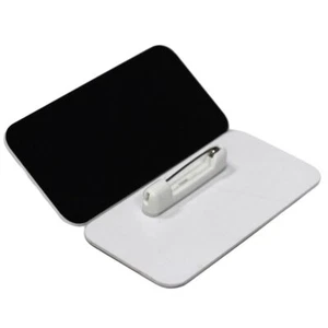 Name Tag/Badge Blanks - 10 Pack - Black 1-1/2" X 3" Round Corners Pin - Picture 1 of 1