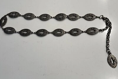 Unbranded Belt Boho Silver Chain Adjustable Length Heart Boho Festival Heavy - Image 1 of 4