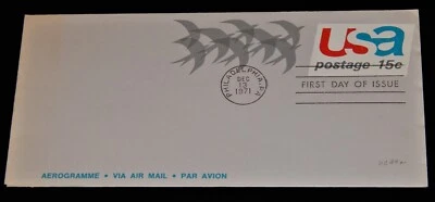 Vintage Postal Cover, PHILADELPHIA, PA, 1971, FDC, Stamped Aerogram, 15 Cent - Image 1 of 3