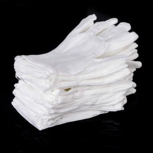 White Cotton Gloves for dry hands, eczema, women, men, cloth gloves, liners - Picture 1 of 6