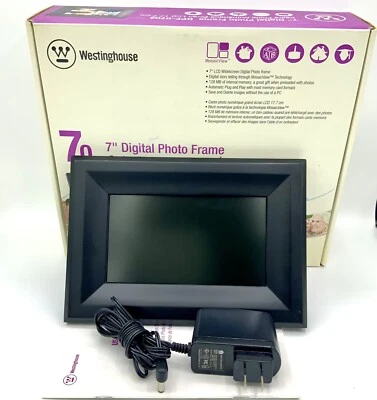 Westinghouse Electric DPF-0702 7" Digital Picture Ebony Wood Frame 128 MB AC/DC - Image 1 of 4