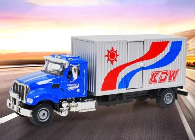 1:50 Diecast Alloy Engineering Vehicles American Box Truck Container Kids Toys - Image 1 of 4