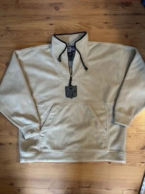 Sudadera de forro polar con cremallera de cuarto de crema NFL de gran tamaño vintage Foto 1 de 4