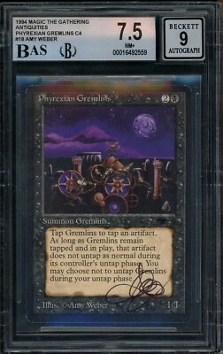 1994 MTG Antiquities #18 Phyrexian Gremlins Amy Weber Signed BGS 7.5 AUTO 9 - Image 1 of 2
