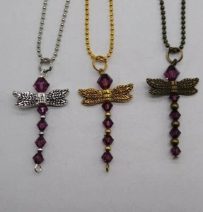 m/w Swarovski Crystal Amethyst Dragonfly Keychain/ Ornament; Handmade; February - Picture 1 of 2