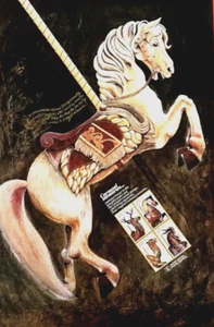 1988 vintage CAROUSEL MEMORIES poster USPS promo with stamps - Picture 1 of 3