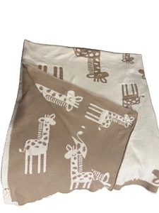 Pink Lemonade Organic Cotton Throw Baby Reversible giraffe - Picture 1 of 3