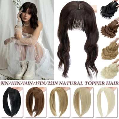 100% Real As Human Hair Pad Clip In Extensions Short Topper Hairpiece Mix Blonde - Image 1 of 4