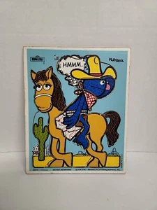 1976 Vintage Playskool Sesame Street Backwards Grover Puzzle Western Cowboy - Picture 1 of 7