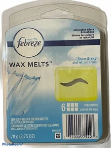 La cera Febreze derrite lino y cielo 6 derrites cada uno (paquete de 3) 18 fundiciones total - Imagen 1 de 1