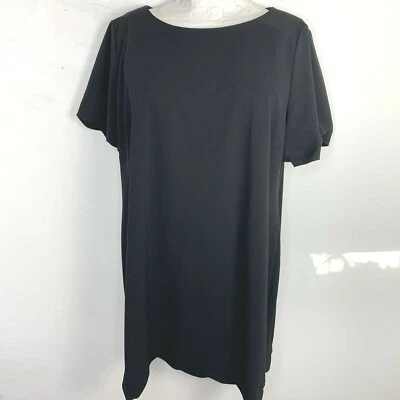 Jones Studio Black Dress Sz 3X Short Sleeve Stretch Knit Minimalist Workwear - Image 1 of 4