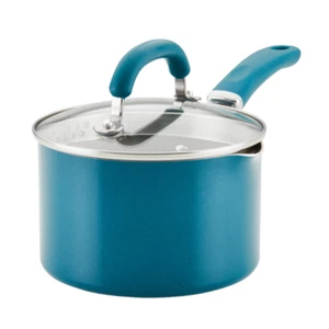 Rachael Ray Create Delicious Aluminum Nonstick Induction Saucepan Teal Shimmer - Picture 1 of 3