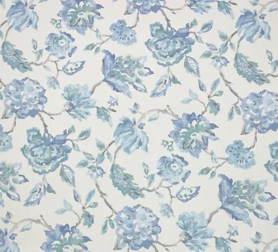 TELA MULTIUSOS KRAVET ETHERIA DELPHINIUM AZUL AQUA FLORAL VID POR YARDA 54"W Foto 1 de 4