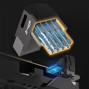 8-Pin PCIe GPU Power Adapter Right Angle 90-Degree Angled Connector (Black STD) - Picture 1 of 9