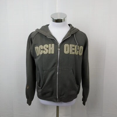 Vintage Y2K DC Shoe Co Full-Zip Hoodie Sweatshirt - Olive, Large #4196 - Image 1 of 4