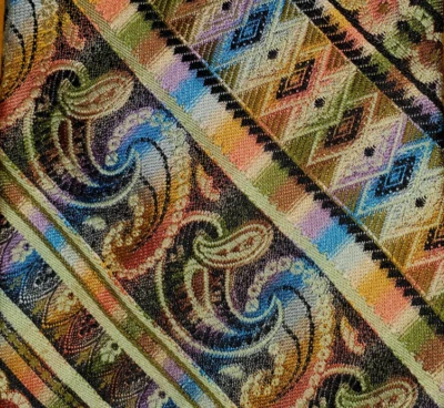 Discoteca funky vintage de los años 70 ~ corbata para hombre ~ colores arco iris / rayas / paisley ~ 56" Foto 1 de 4