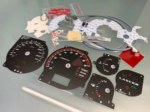 Mitsubishi Lancer EVO 7 8 9 XTS carbon dials, Tachoscheiben, esferas + LED kit - Picture 1 of 6