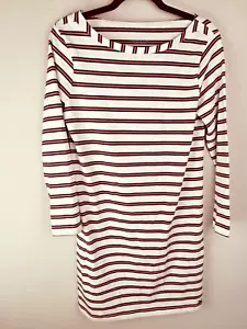 Vineyard Vines XS gestreiftes T-Shirt Kleid Langarm rosa weiß maritim Baumwolle - Bild 1 von 6