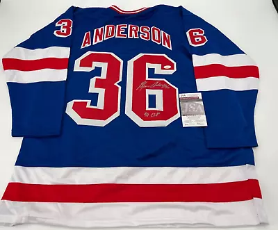 CAMISETA PERSONALIZADA AUTOGRAFIADA DE GLENN ANDERSON DE LOS RANGERS DE LOS NUEVOS YORK CERTIFICADO DE AUTENTICIDAD COPA 94 Foto 1 de 3